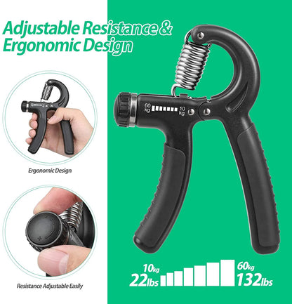 Ergonomic Non Slip Grip Strength Trainer Upto 22-132 Lbs